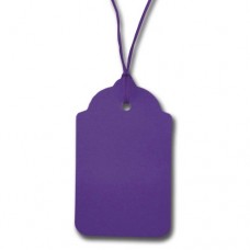 100 x Plain Purple Stringed Card Clothing Tags 70mm x 40mm